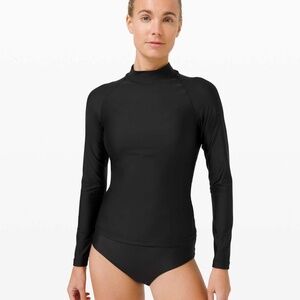 Lululemon Waterside UVP Long Sleeve Rash Guard Black L NEW